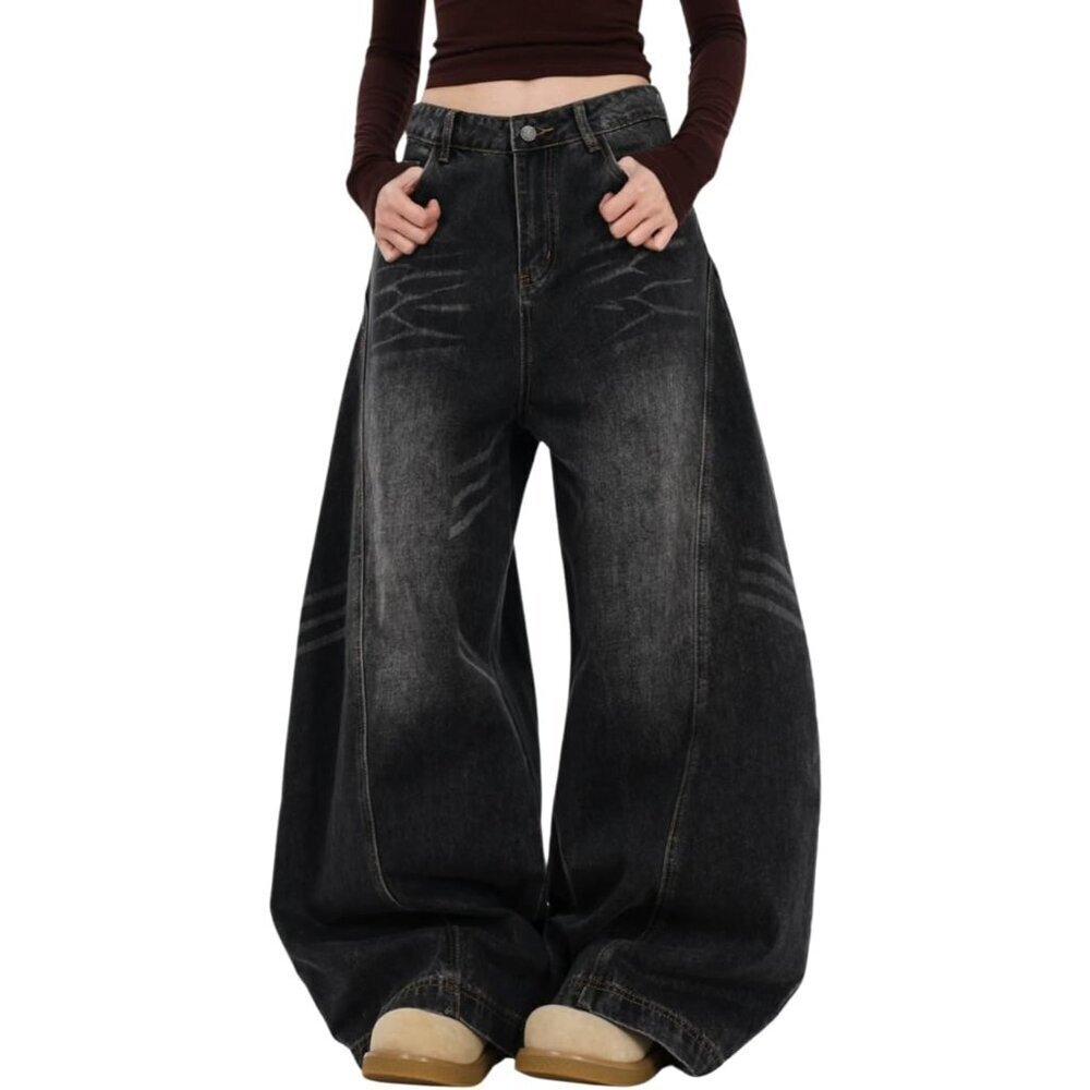 Baggy Jeans Women Men Wide Leg Denim Pants High Waist Streetwear Casual